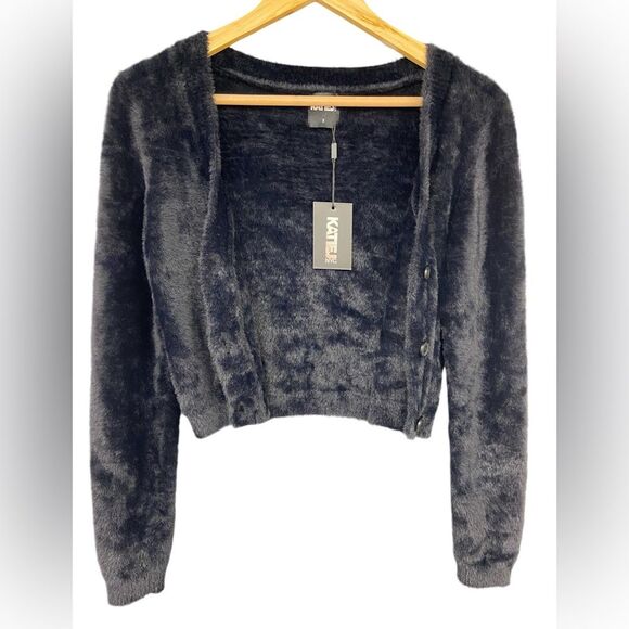 KATIE J NYC MARA BLACK CARDIGAN Size Small NWT - Picture 2 of 4